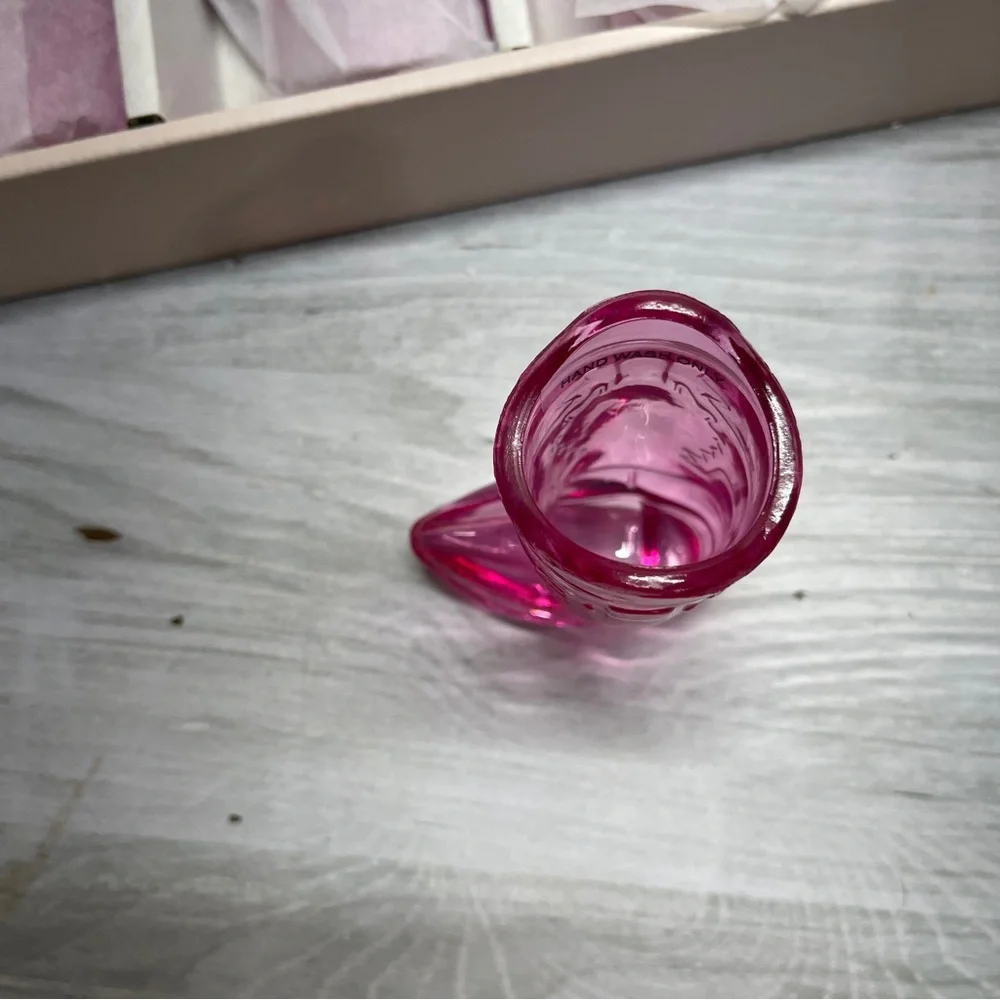 Godinger Pink Glass Western Cowgirl Boot Shot Glasses Set of 4 New